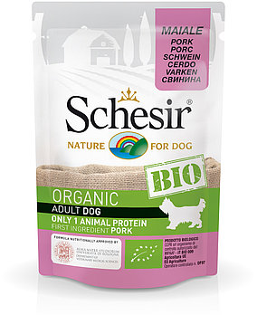 Schesir Bio консервы для собак, свинина 85г