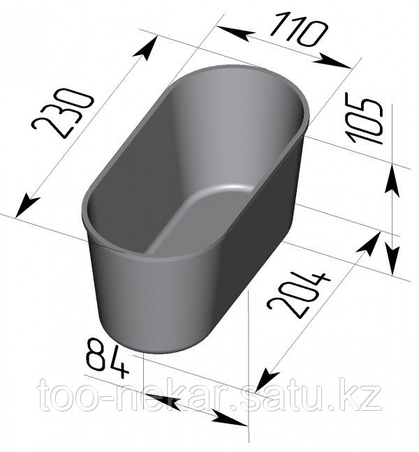 Форма для хлеба №7 овал (230 х 110 х 105мм)