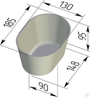 Форма для хлеба №10-1 овал (185 х 130 х 95мм)