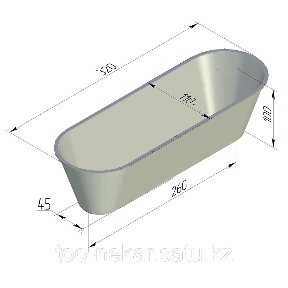 Форма для хлеба 320 х 100 х 60мм овал