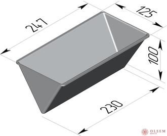 Форма для хлеба Треугольная (247 х 125 х 100 мм)