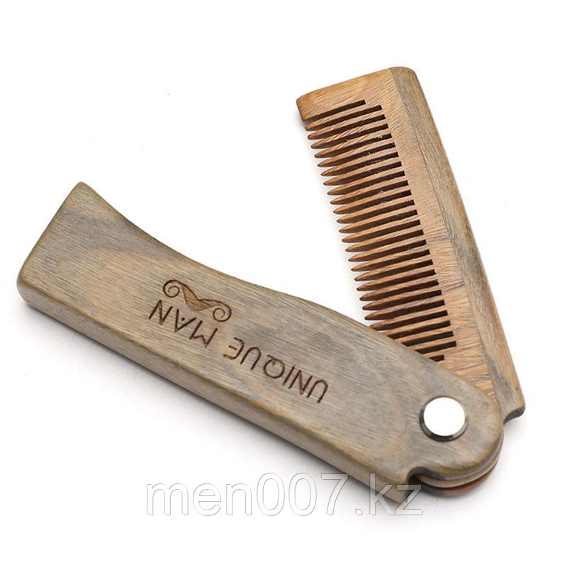 Расческа бабочка для бороды и волос из сандалового дерева Unique Man