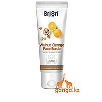 Скраб для лица с Грецким Орехом и Апельсином (Walnut and Orange Face Scrub SRI SRI TATTVA), 100 гр