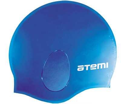 Шапочка для плавания Atemi, силикон (c "ушами"), син, EC104