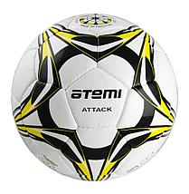 Мяч футбольный Atemi ATTACK, PU, бел/чёрн/жёлт, р.5