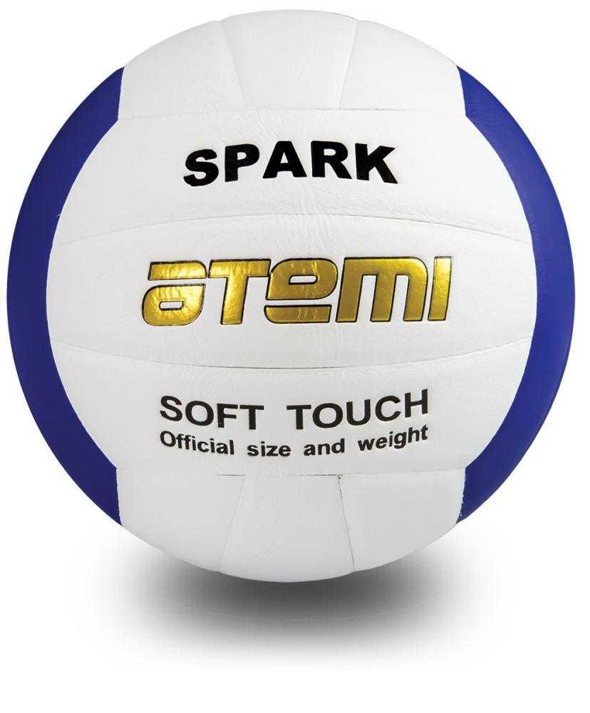 Мяч волейбольный Atemi SPARK, синтетическая кожа Microfiber, бел/син