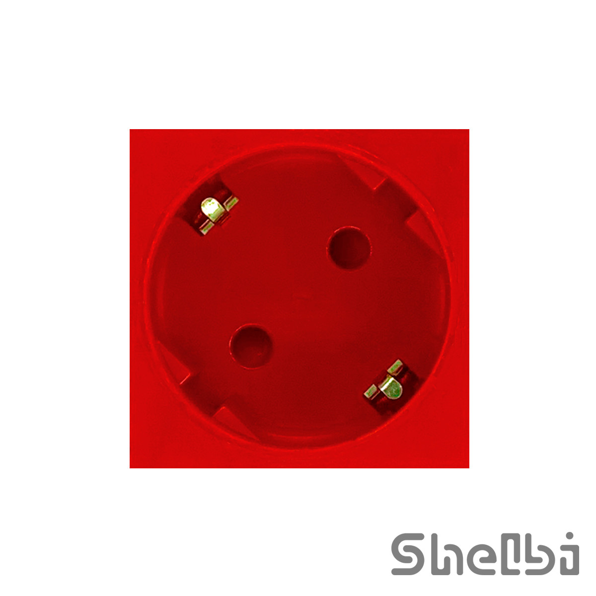 Shelbi Розетка одинарная 33° с з/к, 250 В, 16A 45х45, красная - фото 2 - id-p78056352
