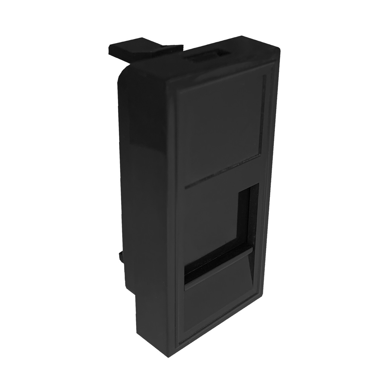 Shelbi Лицевая панель со шторкой 45x22.5mm 1 порт, чёрная - фото 1 - id-p78056361