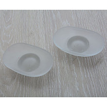 Настольная мыльница стеклянная, матовая, овальная 108