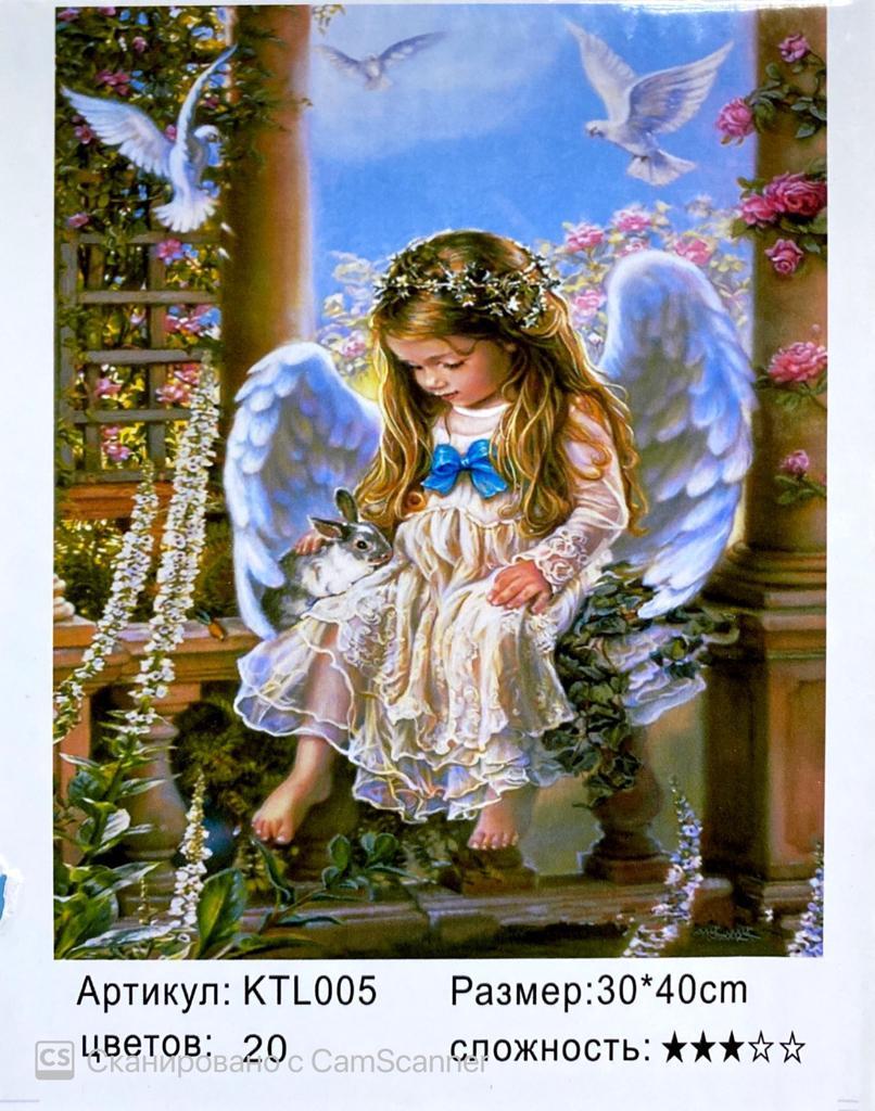 Картина по номерам "Девочка Ангел" 30х40