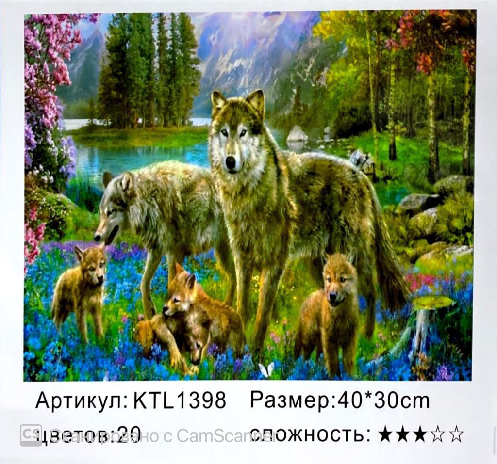 Картина по номерам "Стая волков" 40х30