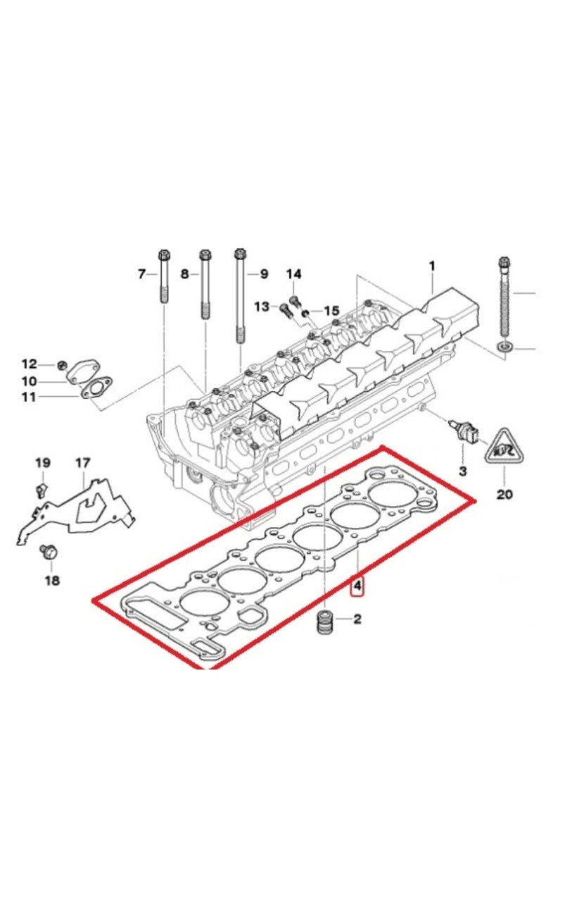 Прокладка ГБЦ BMW M52B20 M54B22 Victor Reinz | 613347000 - фото 2 - id-p72491340