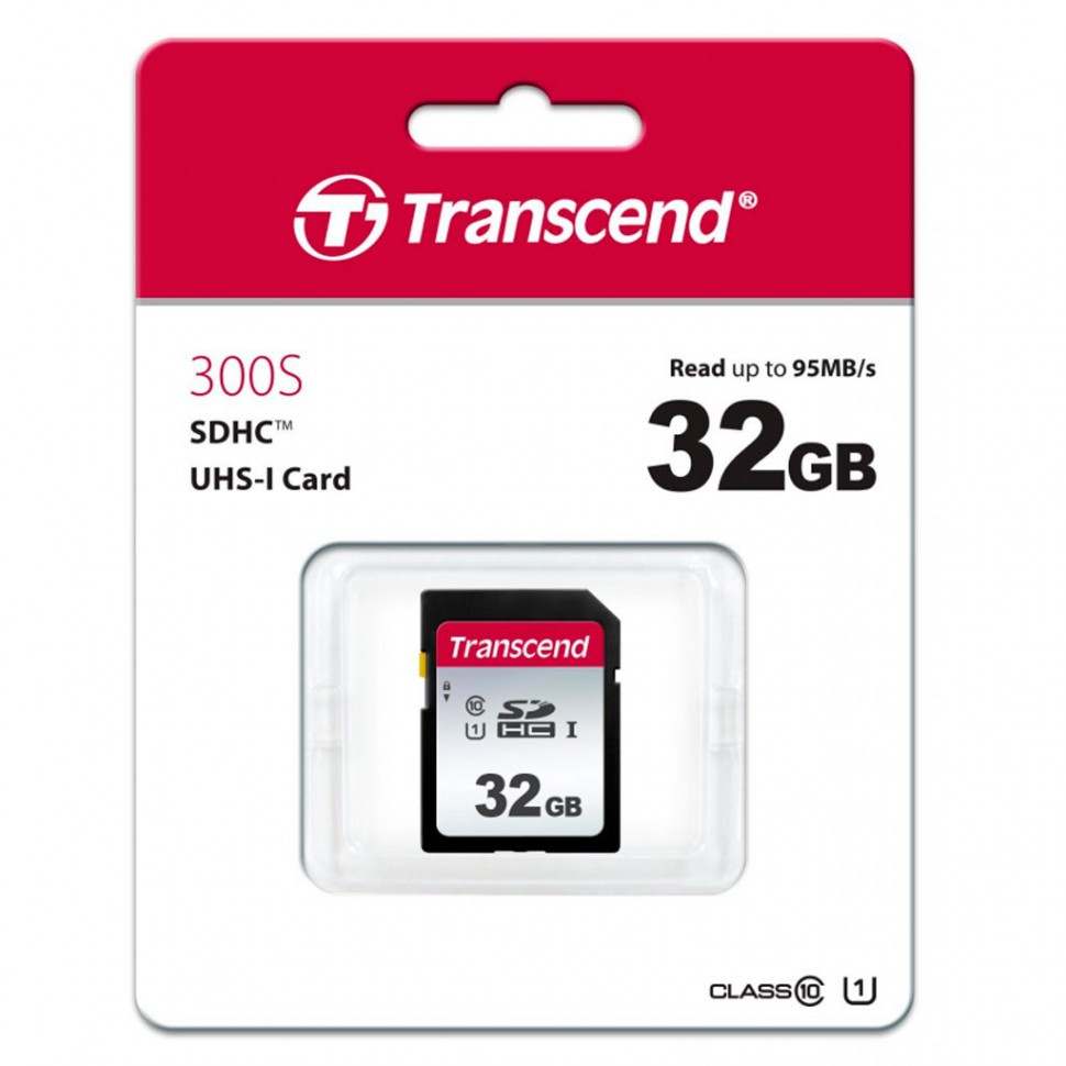 Карта памяти SD 32GB Class 10 U1 Transcend TS32GSDC300S