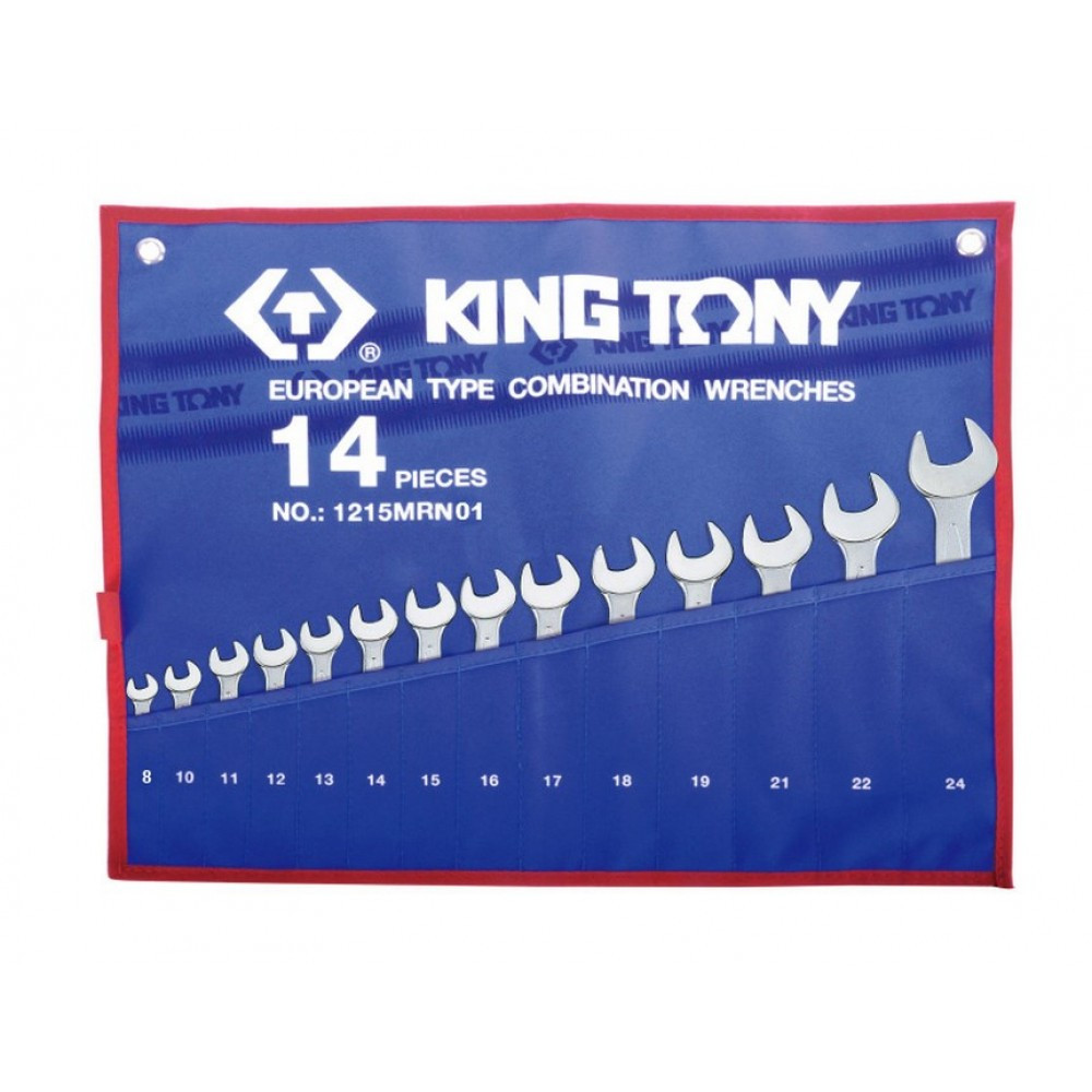 Набор комбинированных ключей, 8-24 мм, 14 предметов KING TONY 1215MR01 (Код: 1215MR01)