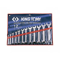 Набор рожковых ключей, 6-32 мм , чехол из теторона, 12 предметов KING TONY 1112MRN (Код: 1112MRN)\1112SR Дюймовый комплект