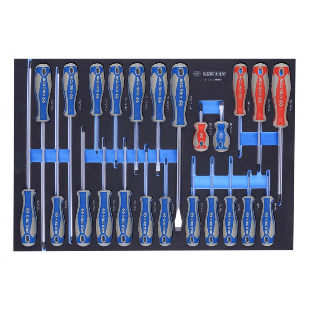 Набор отверток, ложемент, 24 предмета KING TONY 9-31124MRV