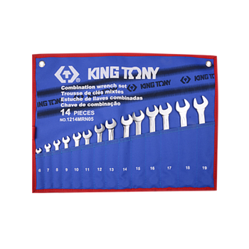 Набор комбинированных ключей, 6-19 мм, чехол из теторона, 14 предметов KING TONY