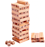 Настольная игра Дженга (падающая башня) деревянная, цветная, фото 5