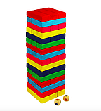 Настольная игра Дженга (падающая башня) деревянная, цветная, фото 2