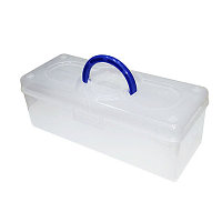 Контейнер пластиковый BOX TB-3012, прозрачный с синей ручкой // ЦК