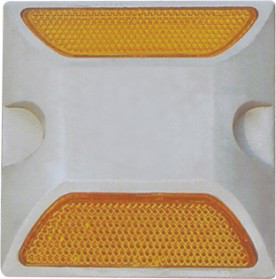 Катафот светоотражающий пластиковый КД-3 ГОСТ 50971-2011 двухсторонний белый/желтый - фото 1 - id-p78079990