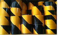 Лента световозвращающая черно-желтая 10 см для ограждения опасностей