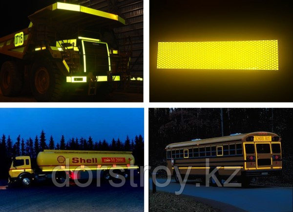 Светоотражающая лента желтая сегментная для транспорта и обозначения - фото 4 - id-p78082563