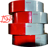 Лента светоотражающая красно-белая Для дорожных работ