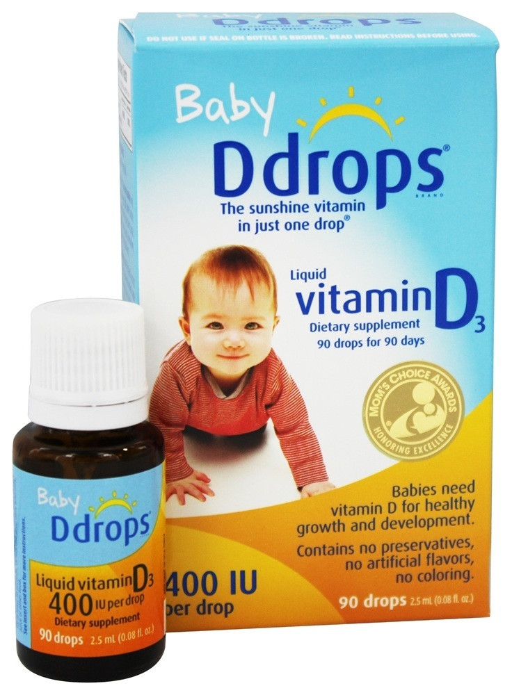 Ddrops, Для детей, жидкий витамин D3, 400 МЕ, 90 капель