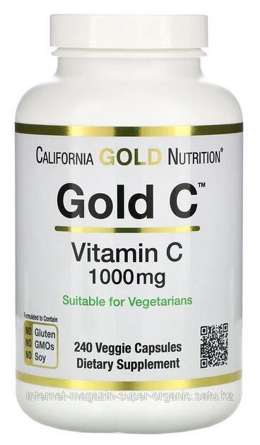 Витамин С, 1000 мг, 240 капсул, (L-Ascorbic Acid), California Gold Nutrition