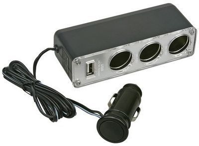 Тройник прикуриватель с USB для авто