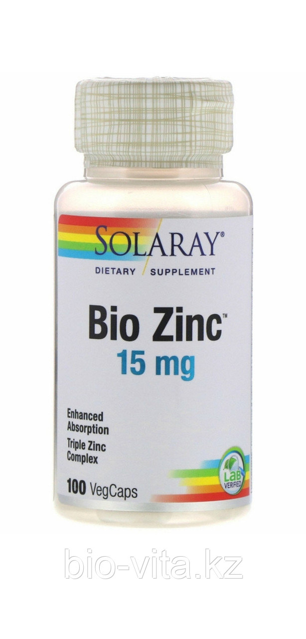 Цинк Bio zinc (пиколинат, цитрат, хелат) 15 мг 100 капсул.