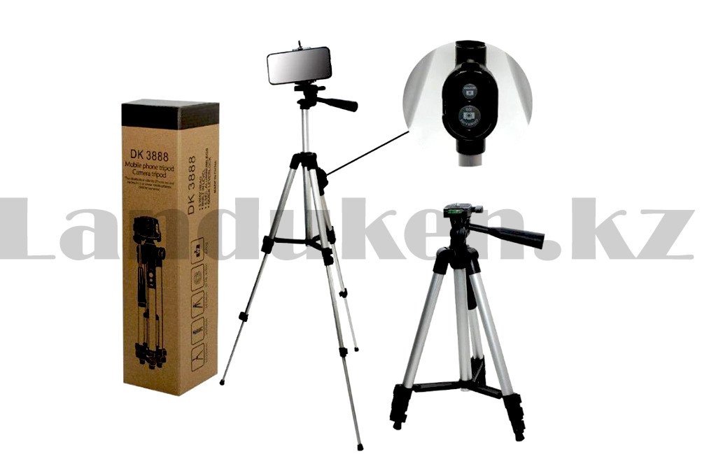 Штатив тренога для фотоаппарата/смартфона, 5 уровня высоты с Bluetooth пультом Tripod DK-3888 - фото 6 - id-p78078862