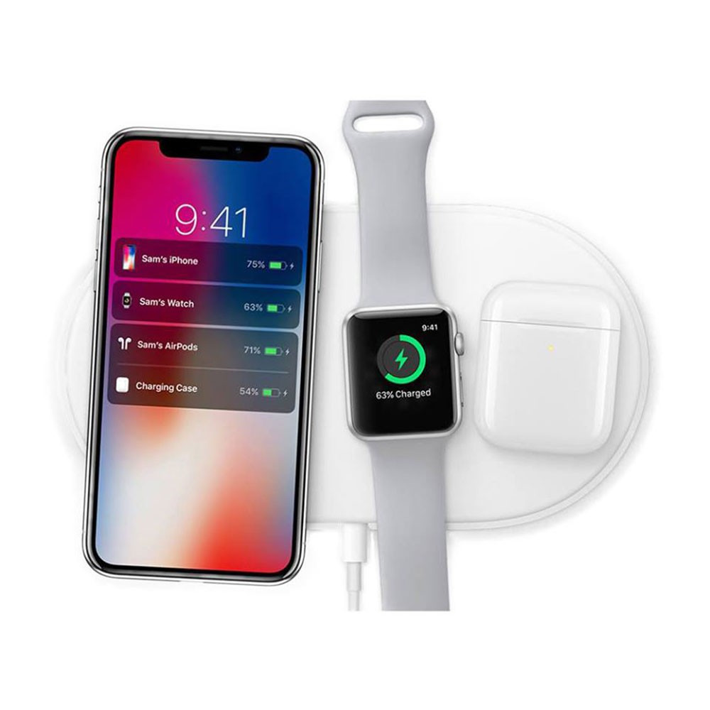 Беспроводная зарядка 4 в 1 AirPower Fast Charge с технологией QI для iPhone, Apple Watch, AirPods (White) - фото 3 - id-p78092733