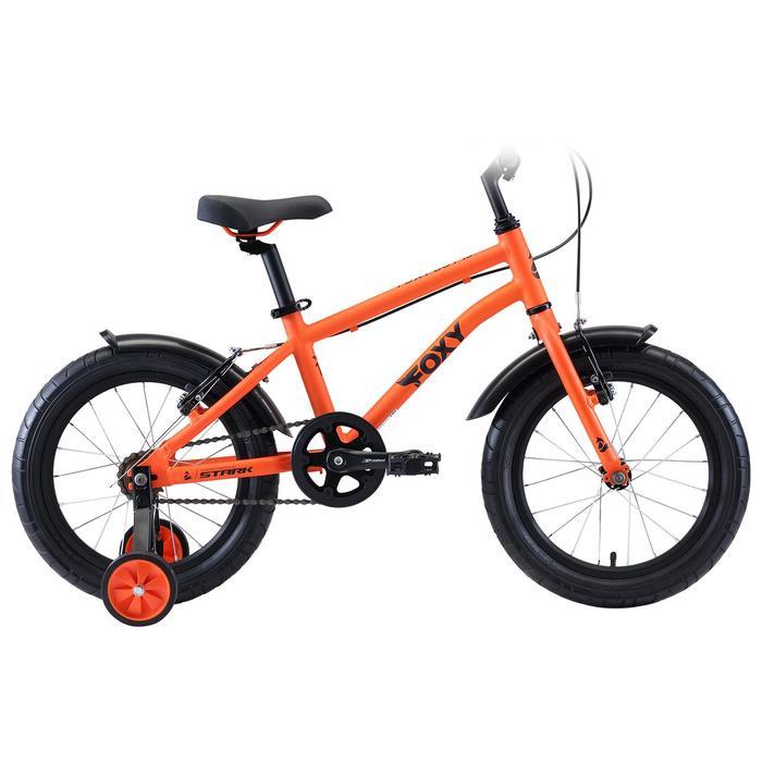Велосипед 16" Stark Foxy Boy, 2020, цвет оранжевый/голубой/черный