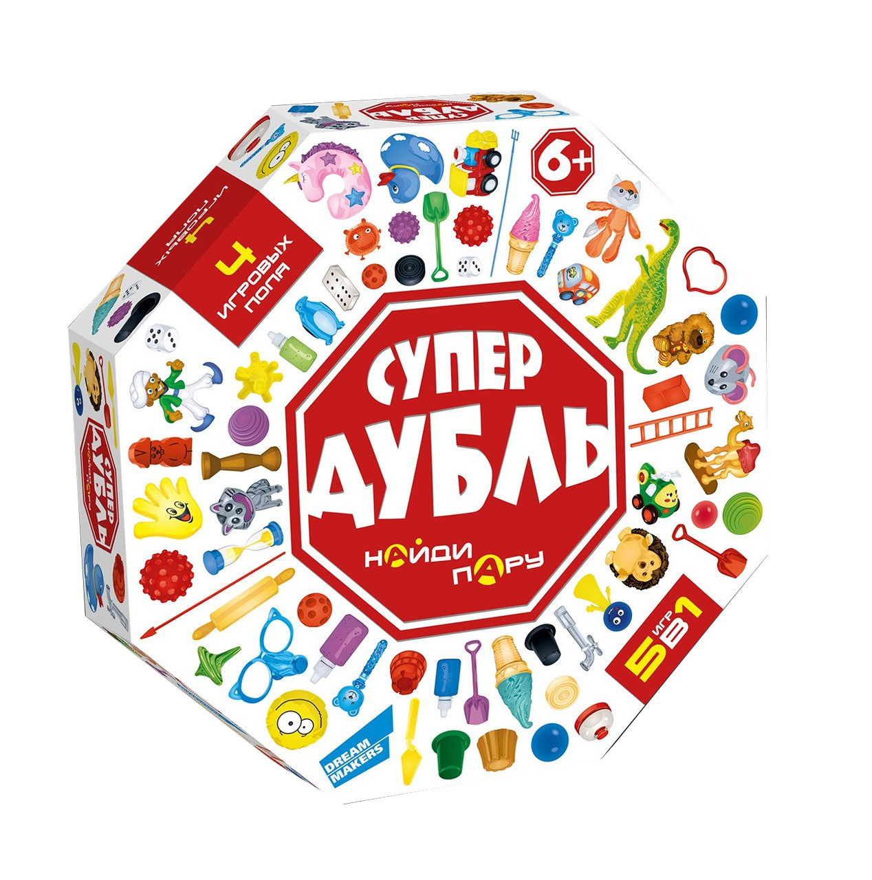 Настольная игра на внимание и реакцию "Супер Дубль", 5 игр в 1 - фото 1 - id-p78069460