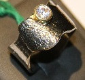 Серебряное кольцо из коллекции "Натуральные камни". Вставка: циркон, вес: 8,1 гр, размер: 19
