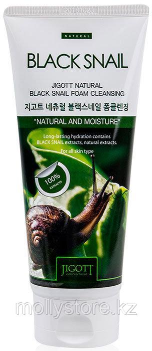 Jigott Natural Black Snail Foam Cleansing Очищающая пенка с муцином черной улитки, 180 мл