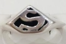 Серебряное кольцо "Superman". Вес: 1.4 гр, размер: 14.5, покрытие родий