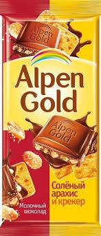 0744 Шоколад "Alpen Gold" Соленый арахис и крекер - фото 1 - id-p78160172