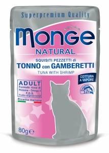 6903 MONGE CAT, тунец в желе с креветками, влажный корм для кошек, уп. 24*80гр. - фото 1 - id-p78163140