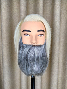 Голова-манекен мужской с бородой блонд волос (100%) - 40 см