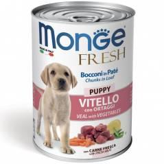 4441 Monge Fresh, влажный корм для щенков с телятиной и овощами, уп.24*400гр.