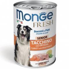 4489 Monge Fresh, влажный корм для пожилых собак с индейкой и овощами, банка 400гр.