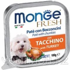 1302 Monge Fresh, паштет с кусочками индейки для собак, ламистр 100гр. - фото 1 - id-p78169702