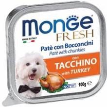 1302 Monge Fresh, паштет с кусочками индейки для собак, уп.16*100гр.