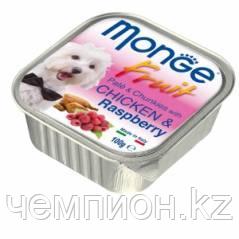 1321 Monge Fruit, паштет из мяса курицы с малиной для собак, ламистр 100гр.