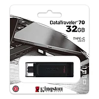 USB-С Flash Kingston 32Gb DT70, USB-С 3.2 Gen 1, DT70/32GB, Type С, Black
