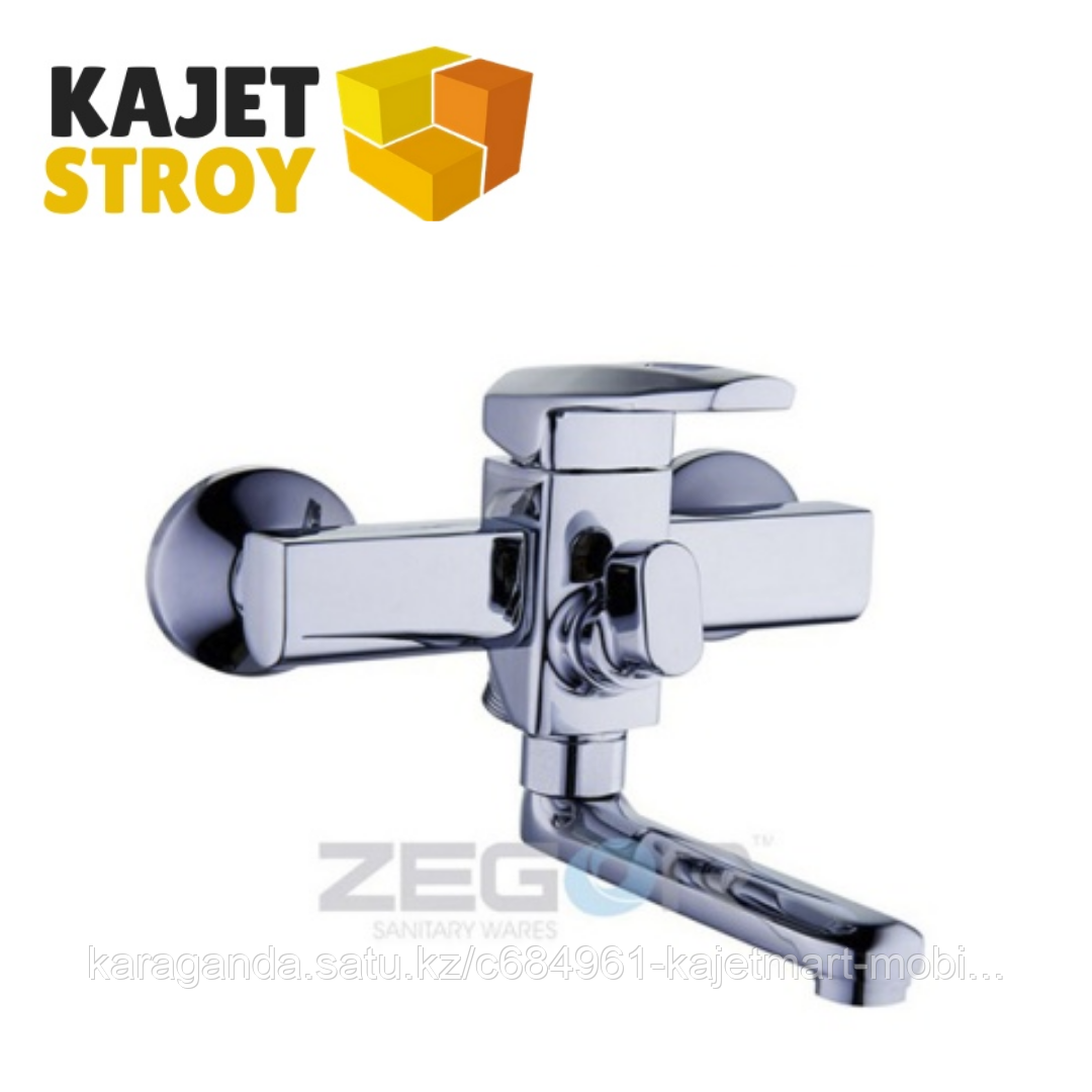 Смеситель ZEGOR NOF3-A033 одноручный для ванны короткий с литым поворотным изливом (10)