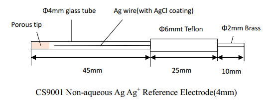 CS9001 Неводный Ag/Ag+ Электрод сравнения (4 мм) для одноканального потенциостата / гальваностата серий CS - фото 2 - id-p78171476